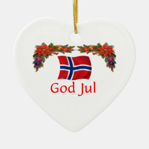 God Jul Christmas Tree Decorations Ornaments Zazzle Co Uk