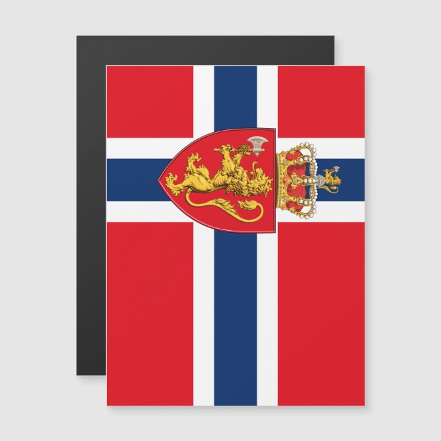 Norway coat of arms on Norway's flag, Norwegian 2 (Front/Back)