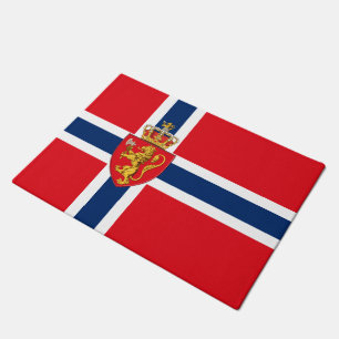 Norway coat of arms on Norway's flag, Norwegian 2 Doormat