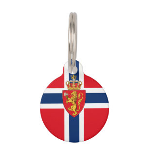 Norway coat of arms on Norway's flag, Norwegian 2 Pet Tag