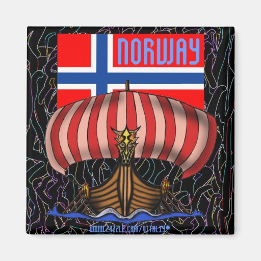 Image of Norway cool viking ship magnet design