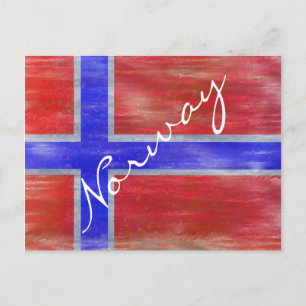 Norway distressed Norwegian flag Postcard