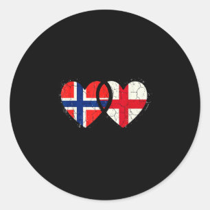 Norway england flags proud norwegian english classic round sticker