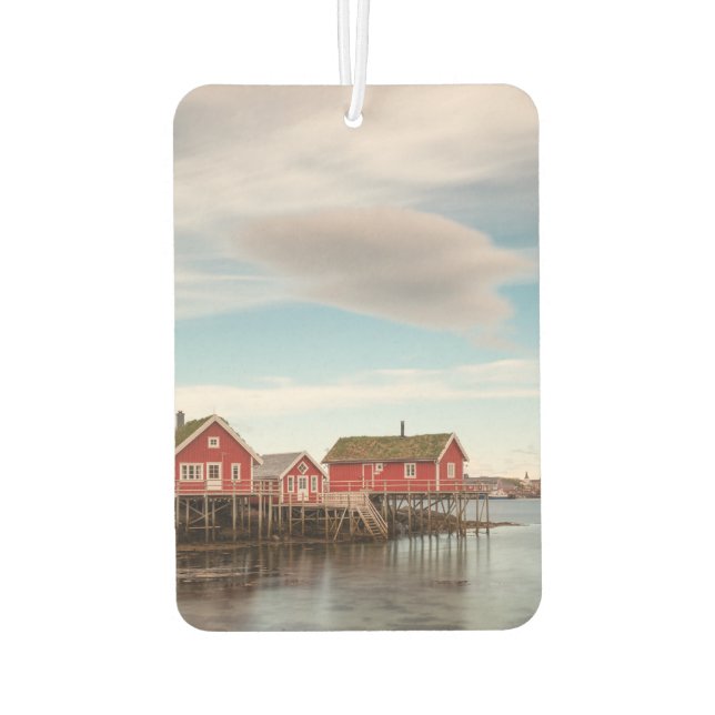 Norway Fishing Village Car Air Freshener (Back)