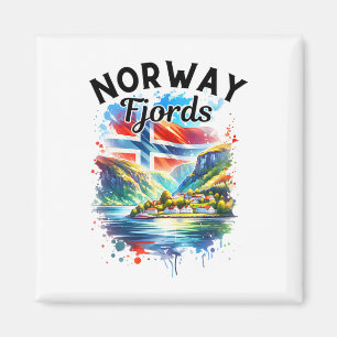 Norway Fjords Cruise Norwegian Flag Scandinavia Me Magnet