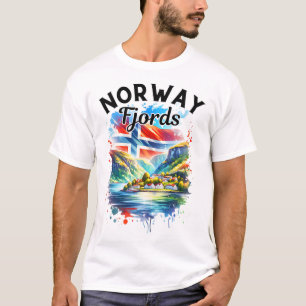 Norway Fjords Cruise Norwegian Flag Scandinavia Me T-Shirt