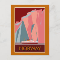 Norway fjords retro vintage style travel