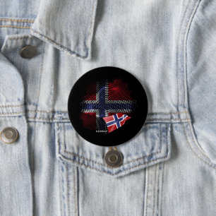 Norway flag 7.5 cm round badge