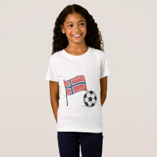Norway flag and crayon-style soccer ball T-Shirt