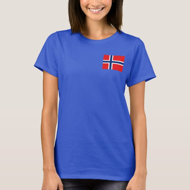 Norway Flag and Map dk T-Shirt (Front)