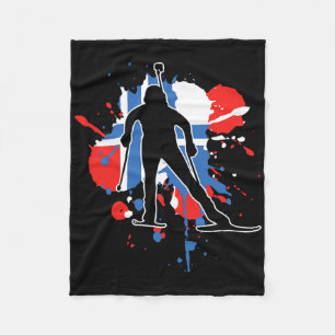 Norway Flag Biathlonist - Norwegian Biathlon 1 Fleece Blanket