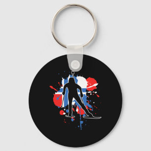 Norway Flag Biathlonist - Norwegian Biathlon 1  Key Ring
