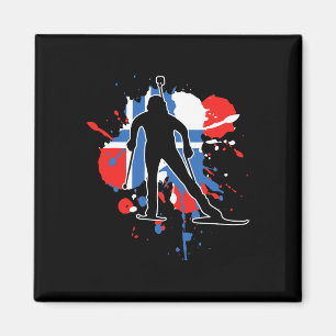 Norway Flag Biathlonist - Norwegian Biathlon 1  Magnet
