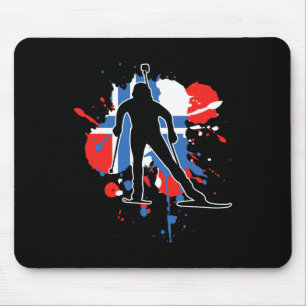 Norway Flag Biathlonist - Norwegian Biathlon 1 Mouse Mat