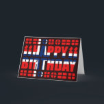 Norway Flag Birthday Card<br><div class="desc">The design on this world flag birthday card includes the words 'Happy Birthday' highlighted from the flag of Norway. Send special Norwegian greetings to friends who will appreciate the international gesture.
© 2011 FlagAndMap | artflag design</div>