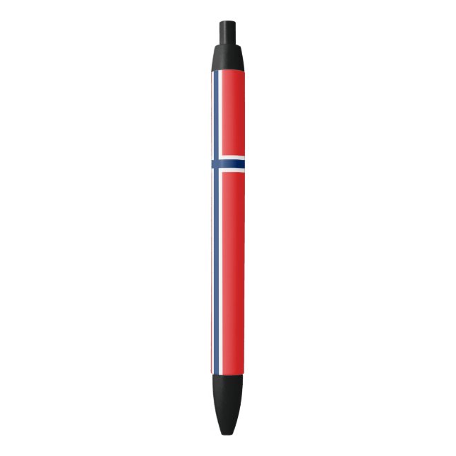 Norway Flag Black Ink Pen (Front Vertical)