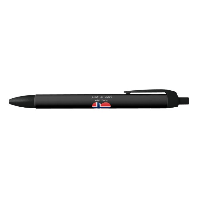 Norway Flag Black Ink Pen (Top)