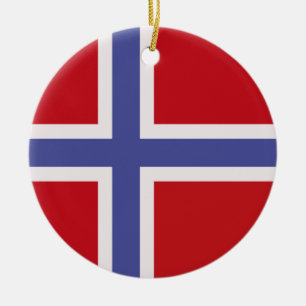 Norway flag ceramic tree decoration