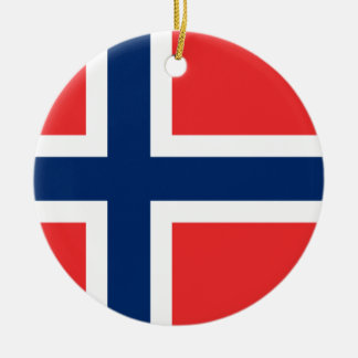 Norway Flag Ceramic Tree Decoration