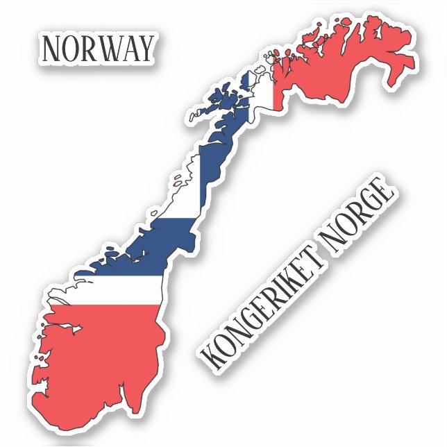 Norway Flag Charming Patriotic Map (Front)