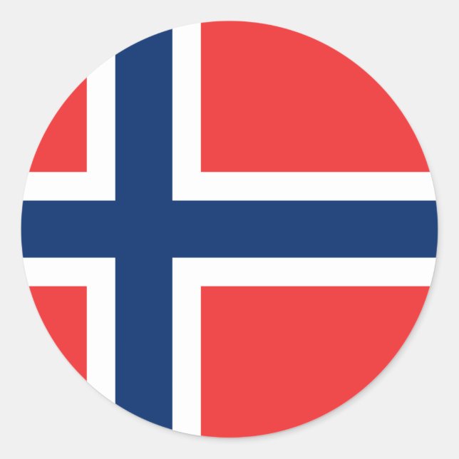 Norway flag classic round sticker (Front)