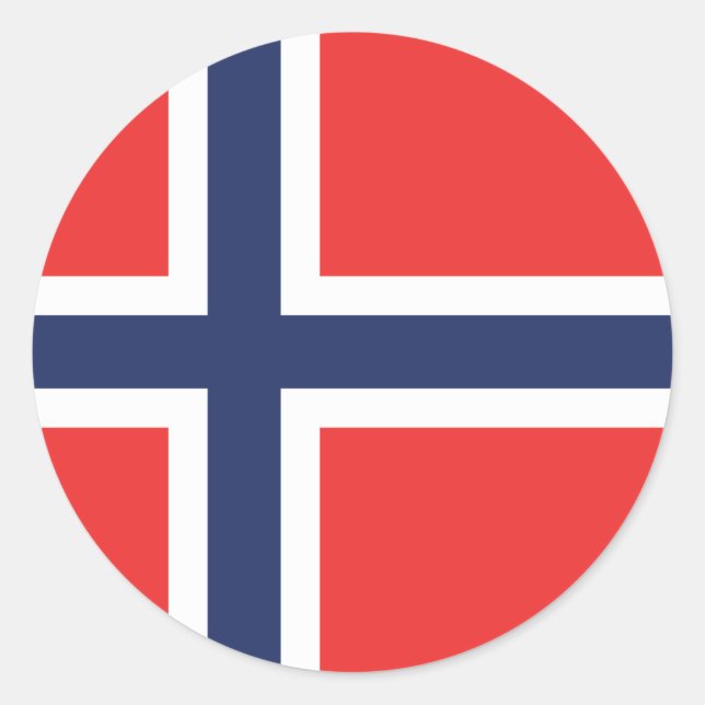 Norway Flag Classic Round Sticker (Front)