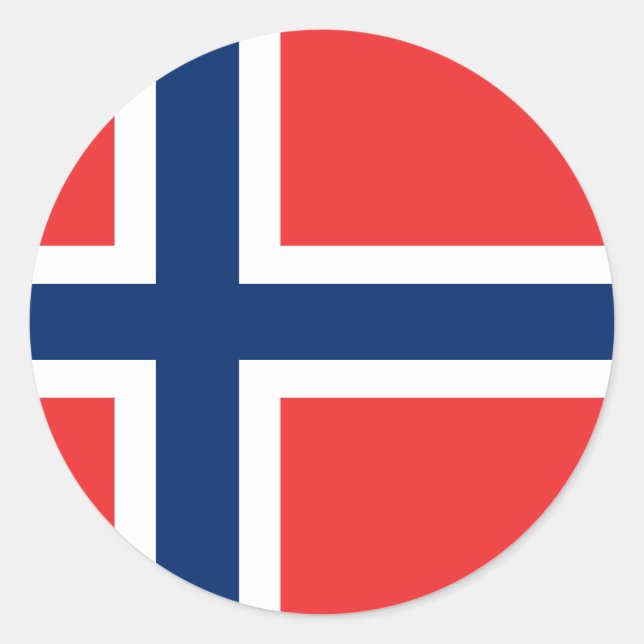 Norway, flag classic round sticker (Front)