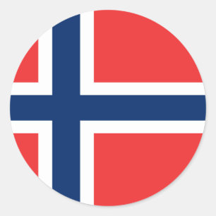 Norway, flag classic round sticker