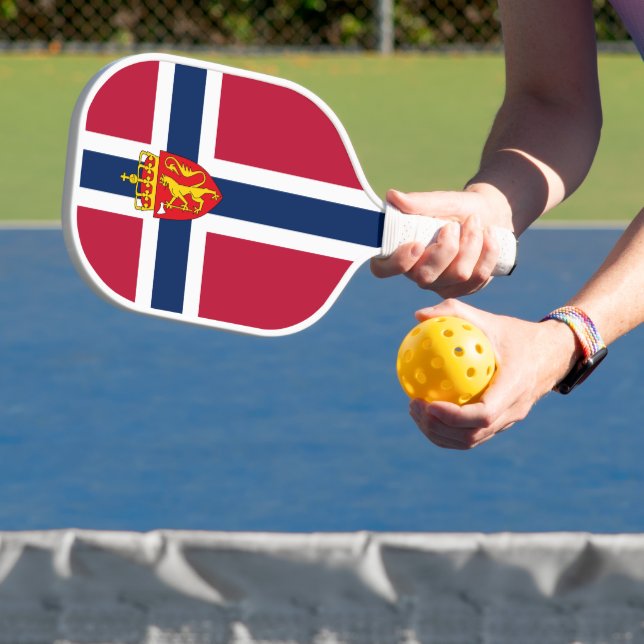 Norway Flag/ Coat of Arms Pickleball Paddle (Insitu)