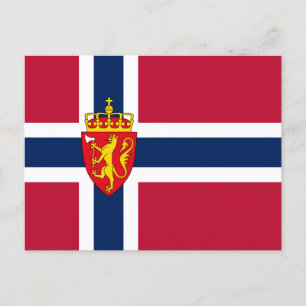 Norway Flag/ Coat of Arms Postcard