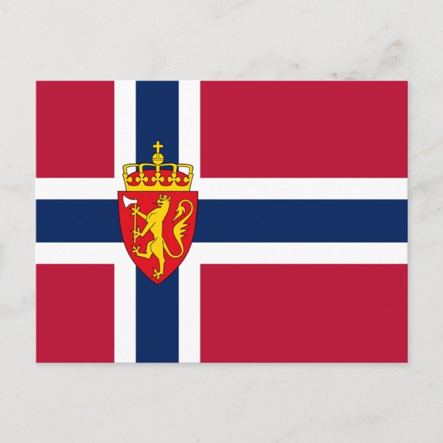 Norway Flag/ Coat of Arms Postcard (Front)