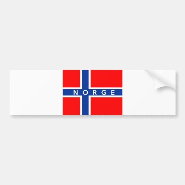 norway flag country norge text name bumper sticker (Front)