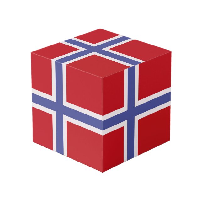 Norway flag cube (Front Angled)