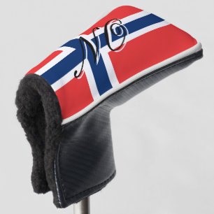 Norway flag custom name golf head putter cover