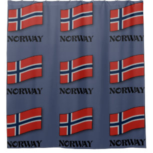 Norway flag design shower curtain