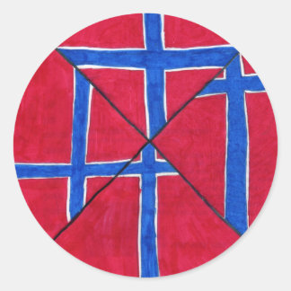 Norway Flag Drawing Classic Round Sticker
