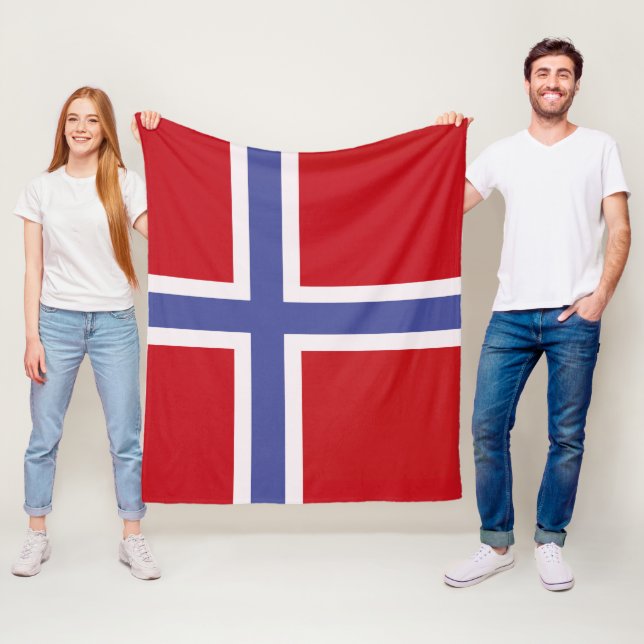 Norway flag fleece blanket (In Situ)