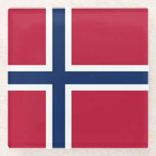 Norway Flag Glass Coaster