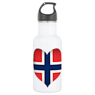 Norway Flag Heart 532 Ml Water Bottle