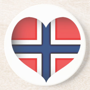 Norway Flag Heart Coaster