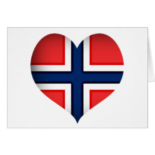 Norway Flag Heart Greeting Card