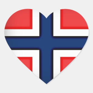 Norway Flag Heart Heart Sticker