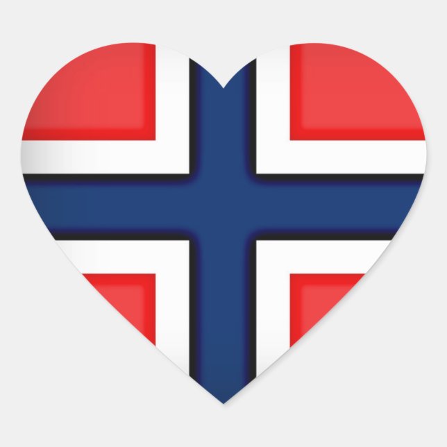 Norway Flag Heart Heart Sticker (Front)