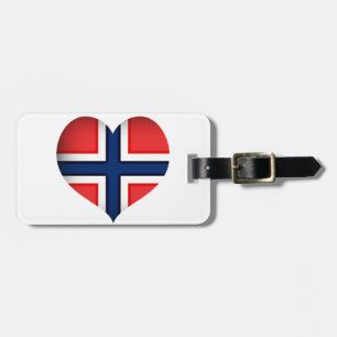 Norway Flag Heart Luggage Tag