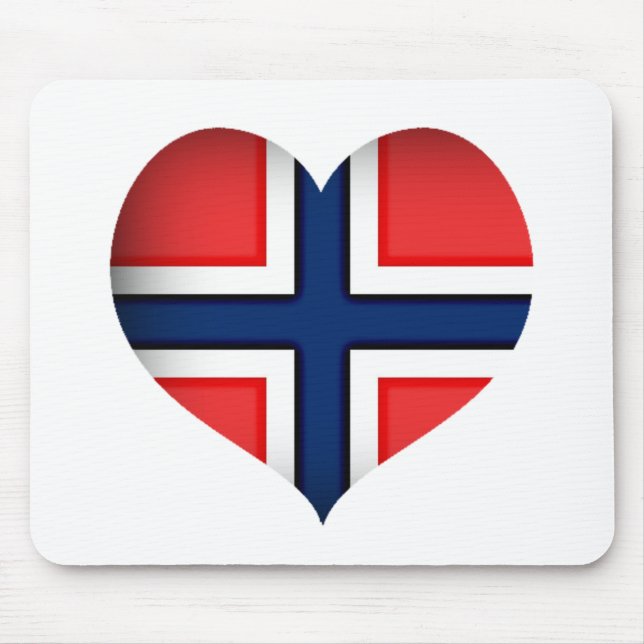 Norway Flag Heart Mouse Mat (Front)
