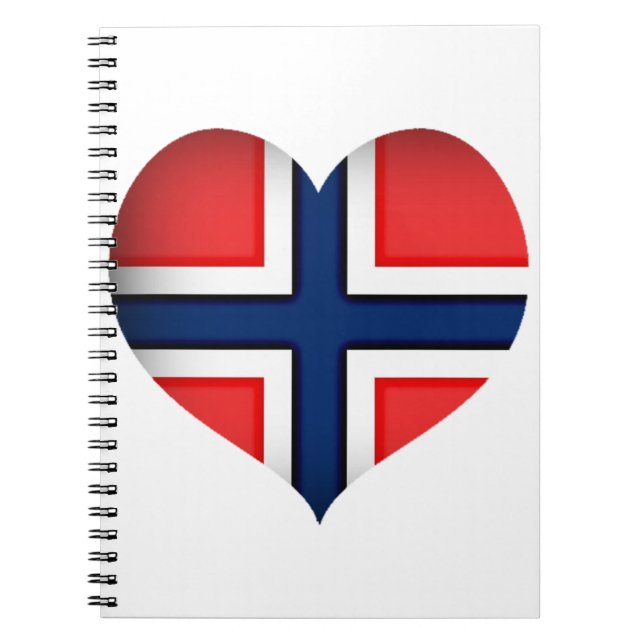 Norway Flag Heart Notebook (Front)