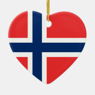 Norway Flag Heart Ornament