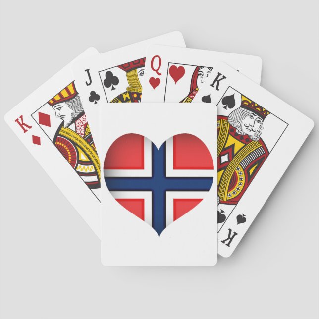 Norway Flag Heart Playing Cards (Back)