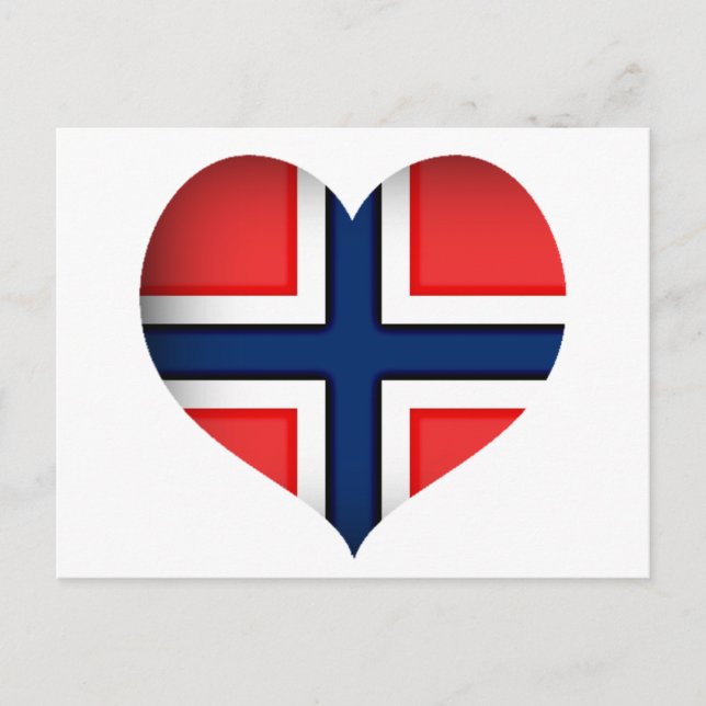 Norway Flag Heart Postcard (Front)