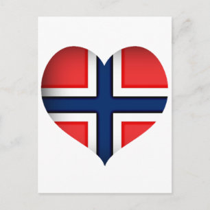Norway Flag Heart Postcard